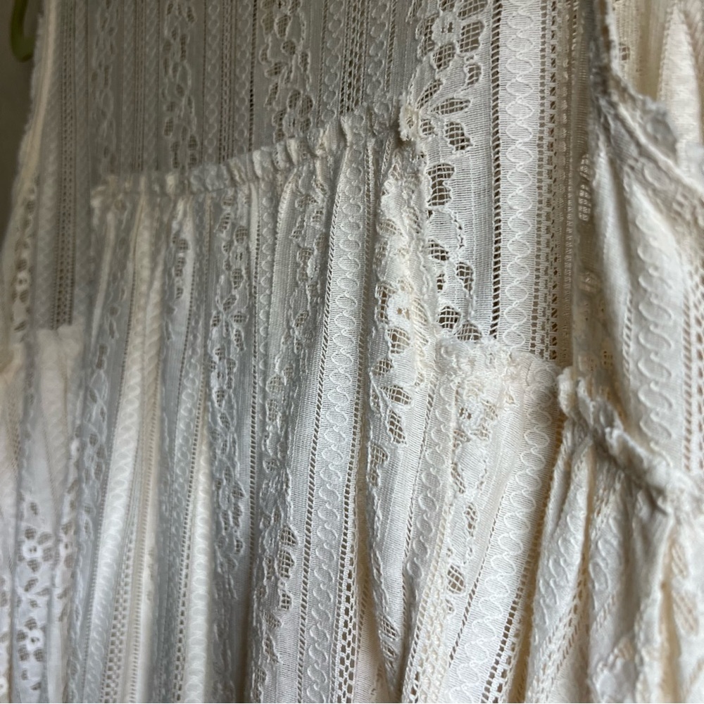 Free People Tu Es La Cream White Lace Sleeveless Mini Dress, size S - Picture 11 of 16